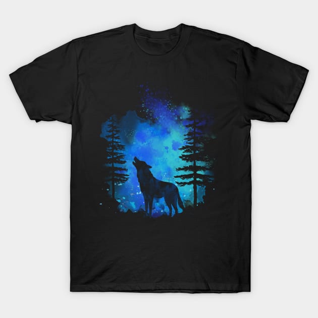 legend of the power of wolves in the night T-Shirt by berwies